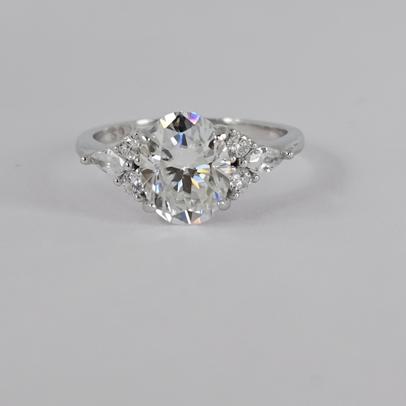 Certified GRA Moissanite Ring 18k Gold over Sterling Silver Sz 6! NEW - Picture 2 of 12